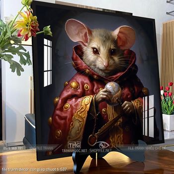 file tranh decor con giap chuot ti 537