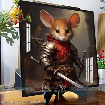 file tranh decor con giap chuot ti 539