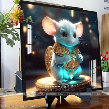 file tranh decor con giap chuot ti 541