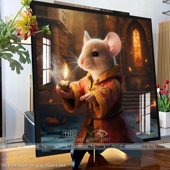 file tranh decor con giap chuot ti 544
