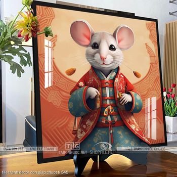file tranh decor con giap chuot ti 545