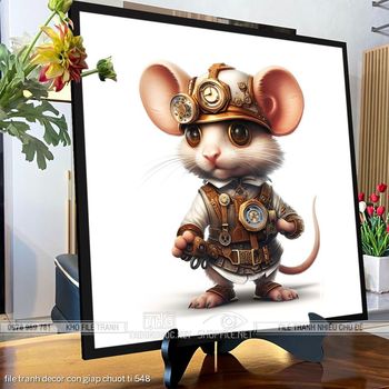 file tranh decor con giap chuot ti 548