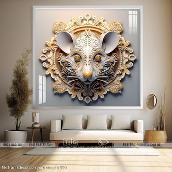 file tranh decor con giap chuot ti 550
