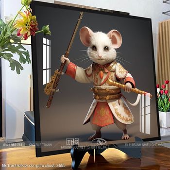 file tranh decor con giap chuot ti 551