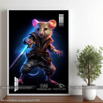 file tranh decor con giap chuot ti 553