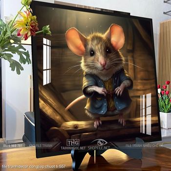 file tranh decor con giap chuot ti 557