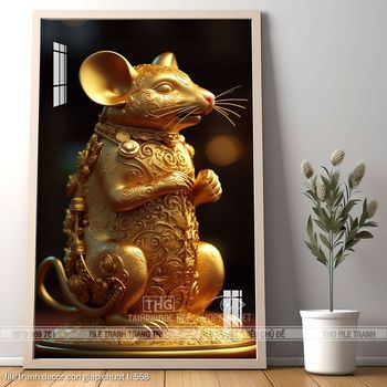 file tranh decor con giap chuot ti 558
