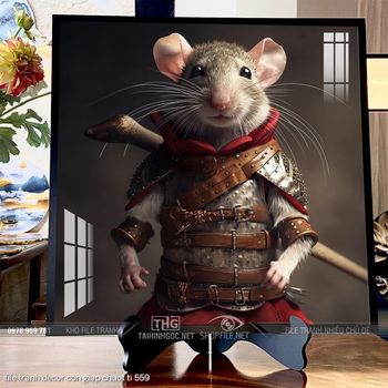 file tranh decor con giap chuot ti 559