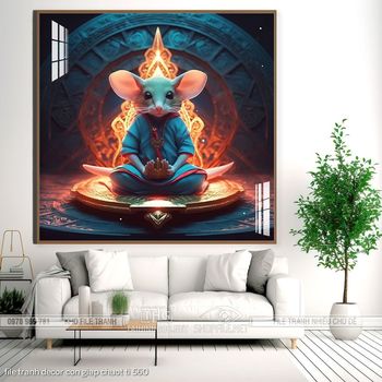 file tranh decor con giap chuot ti 560