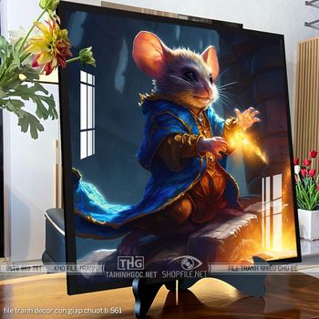 file tranh decor con giap chuot ti 561