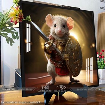 file tranh decor con giap chuot ti 562