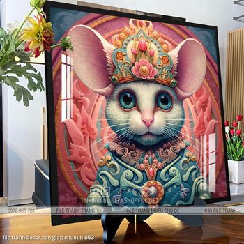file tranh decor con giap chuot ti 563