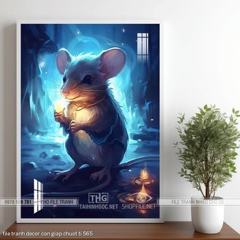 file tranh decor con giap chuot ti 565