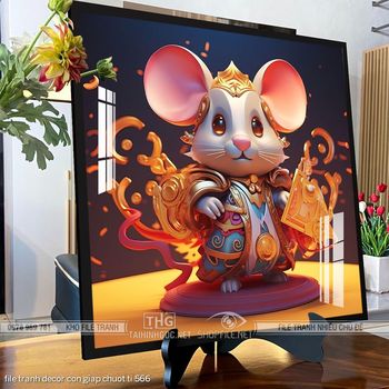 file tranh decor con giap chuot ti 566