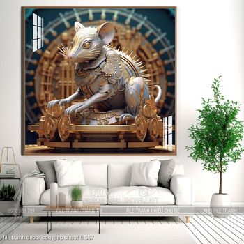 file tranh decor con giap chuot ti 567