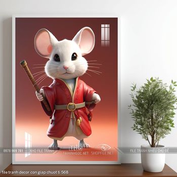 file tranh decor con giap chuot ti 568