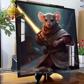file tranh decor con giap chuot ti 572
