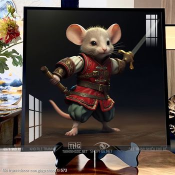 file tranh decor con giap chuot ti 573