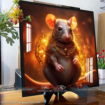 file tranh decor con giap chuot ti 575
