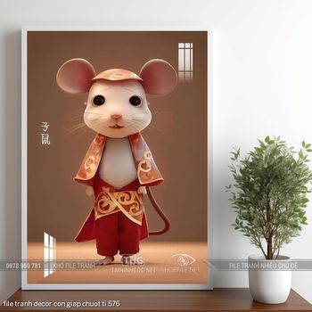 file tranh decor con giap chuot ti 576