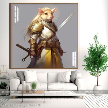 file tranh decor con giap chuot ti 581