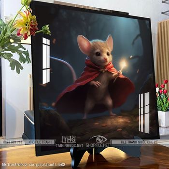 file tranh decor con giap chuot ti 582
