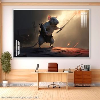 file tranh decor con giap chuot ti 584