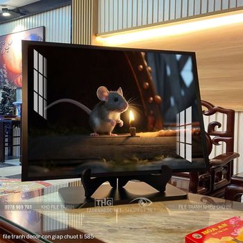 file tranh decor con giap chuot ti 585