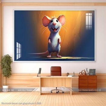 file tranh decor con giap chuot ti 588