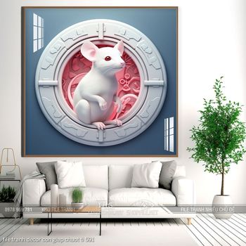 file tranh decor con giap chuot ti 591