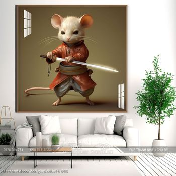 file tranh decor con giap chuot ti 593