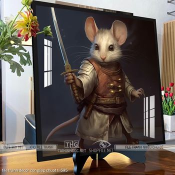 file tranh decor con giap chuot ti 595