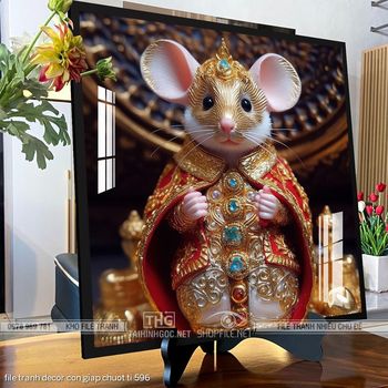 file tranh decor con giap chuot ti 596