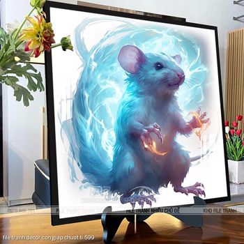 file tranh decor con giap chuot ti 599