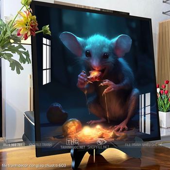 file tranh decor con giap chuot ti 603