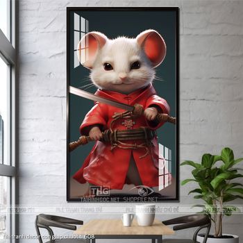 file tranh decor con giap chuot ti 608