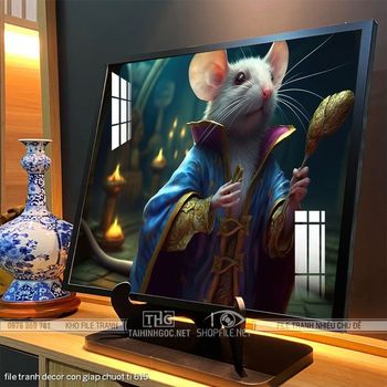 file tranh decor con giap chuot ti 615