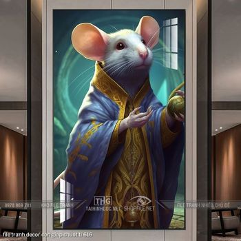 file tranh decor con giap chuot ti 616