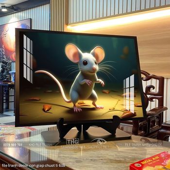 file tranh decor con giap chuot ti 618
