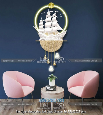 file tranh decor den led ghep thuyen 3d 25102025 phu