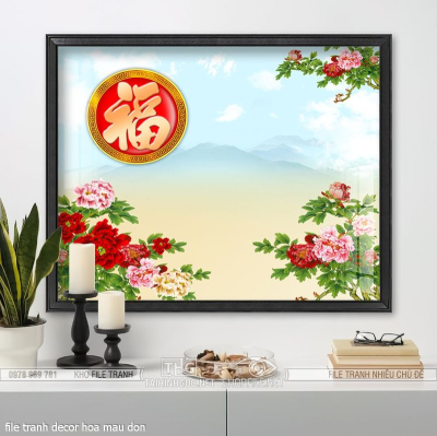 file tranh decor hoa mau don