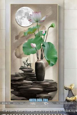 file tranh decor hoa sen mat trang trang tri 13082024 phu