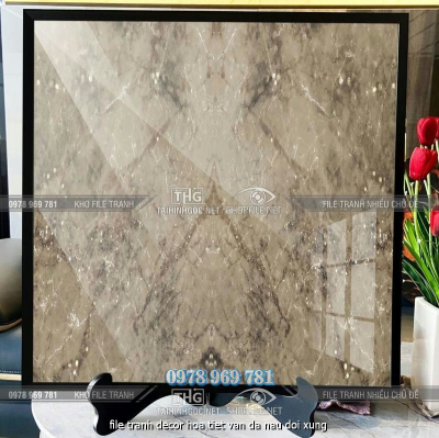 file tranh decor hoa tiet van da nau doi xung