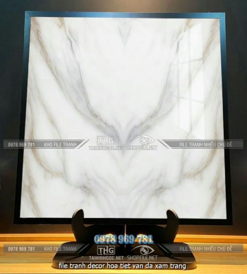 file tranh decor hoa tiet van da xam trang