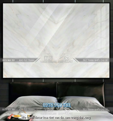 file tranh decor hoa tiet van da xam trang doi xung