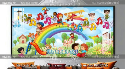 file tranh decor hoat hinh tre em mam non khu vui choi 09072025