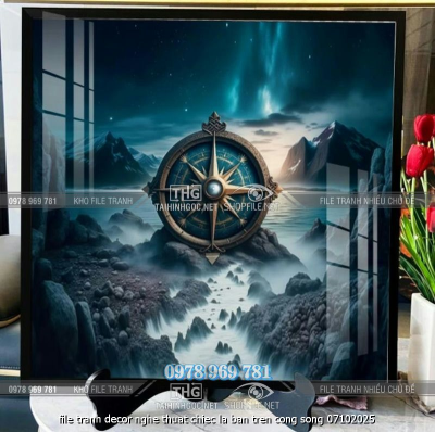 file tranh decor nghe thuat chiec la ban tren cong song 07102025