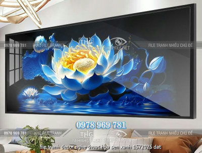 file tranh decor nghe thuat hoa sen xanh 1572025 dat