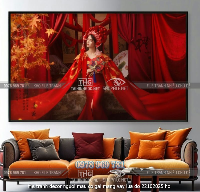 file tranh decor nguoi mau co gai mang vay lua do 22102025 ho
