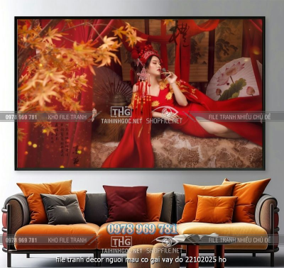 file tranh decor nguoi mau co gai vay do 22102025 ho